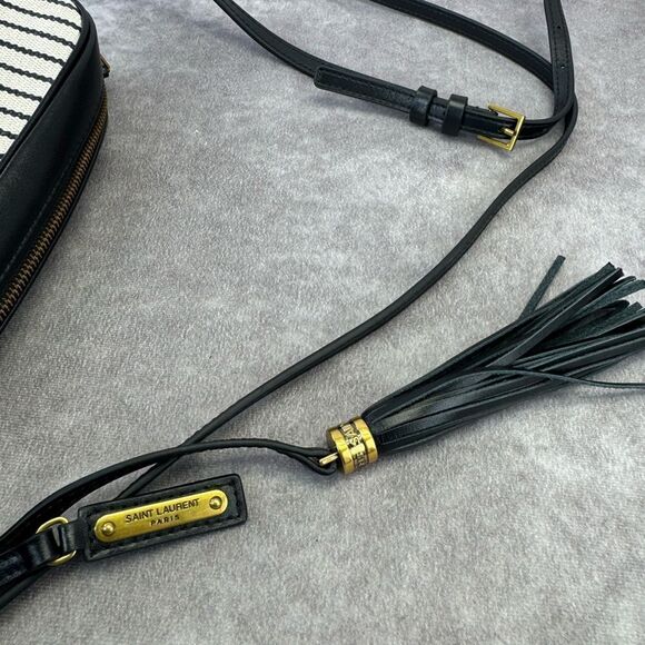 YSL Yves Saint Laurent 2021 Medium Canvas Lou Striped Nautical Camera Bag - Picture 8 of 15